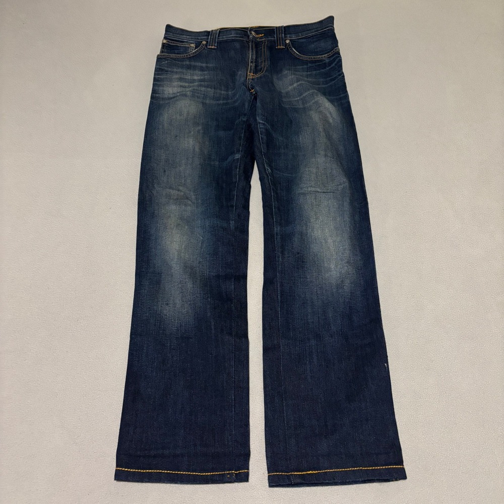 Nudie Jeans Co Mens Slim‎ Jim Core Blue Straight Leg Denim Jeans 31x34 Casual